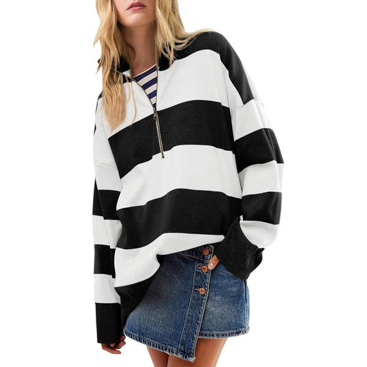 AUTUMNâ„¢ - Stylish Oversized Turtleneck Sweater with Half Zipper Detail