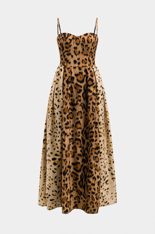 BIANCAâ„¢ - Bold Leopard Print Midi Dress
