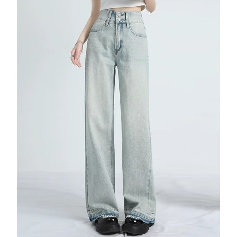 Mavina – Summer Loose Fit Hem Jeans