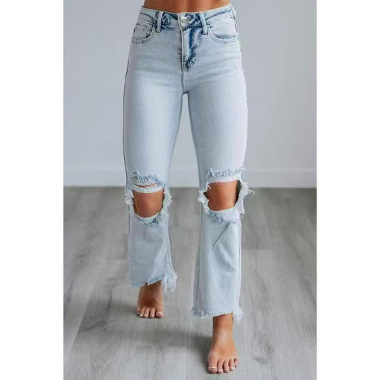 Tala – Casual Washed Slim-Fit Ripped Jeans