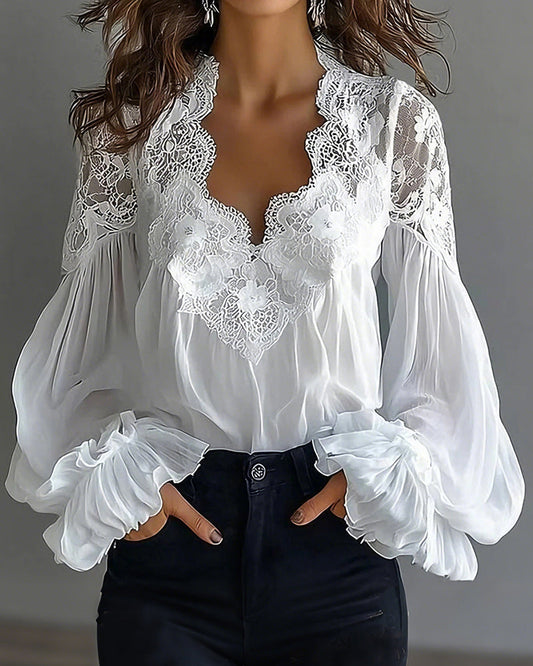 Miaâ„¢ | Lace Collar Blouse