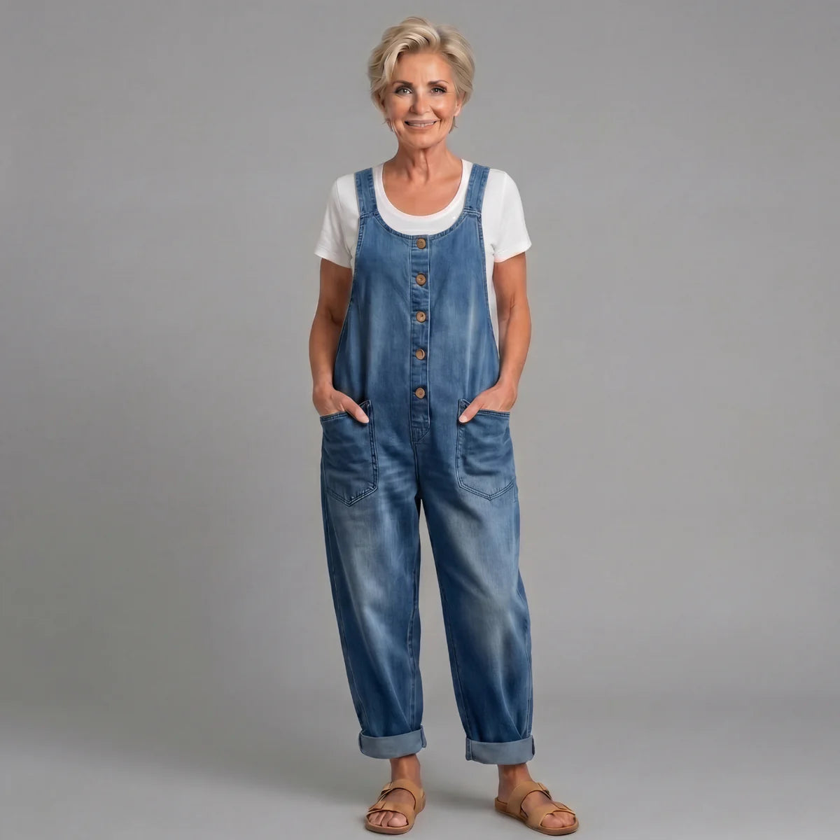 Saylor - Vintage Washed Cotton Denim Overalls