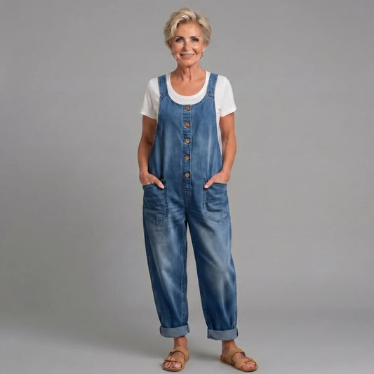 Saylor - Vintage Washed Cotton Denim Overalls
