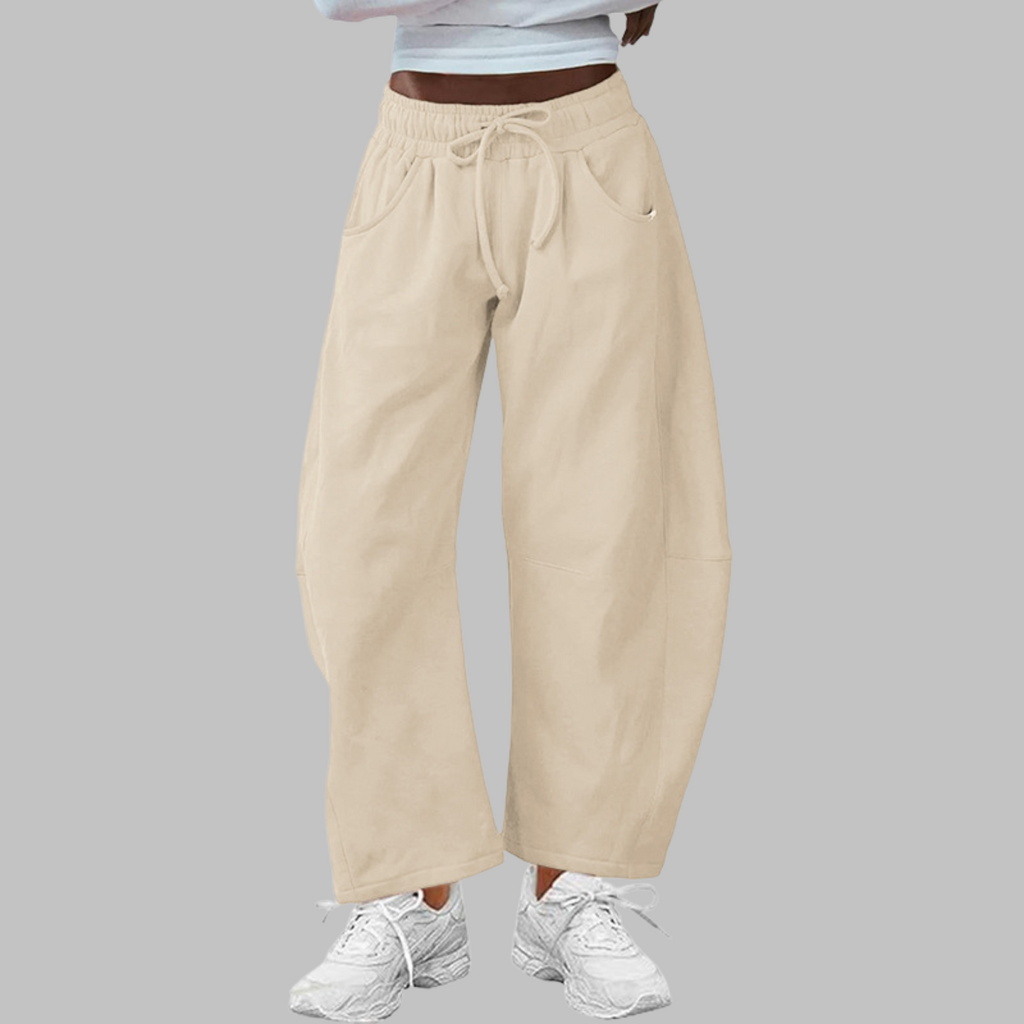 Digma - Casual Drawstring Barrel Leg Sweat Pants
