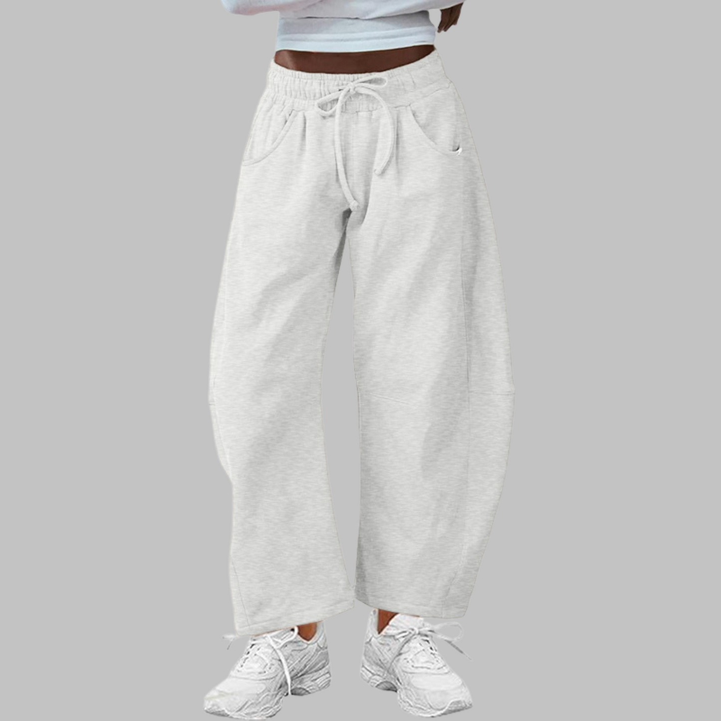 Digma - Casual Drawstring Barrel Leg Sweat Pants