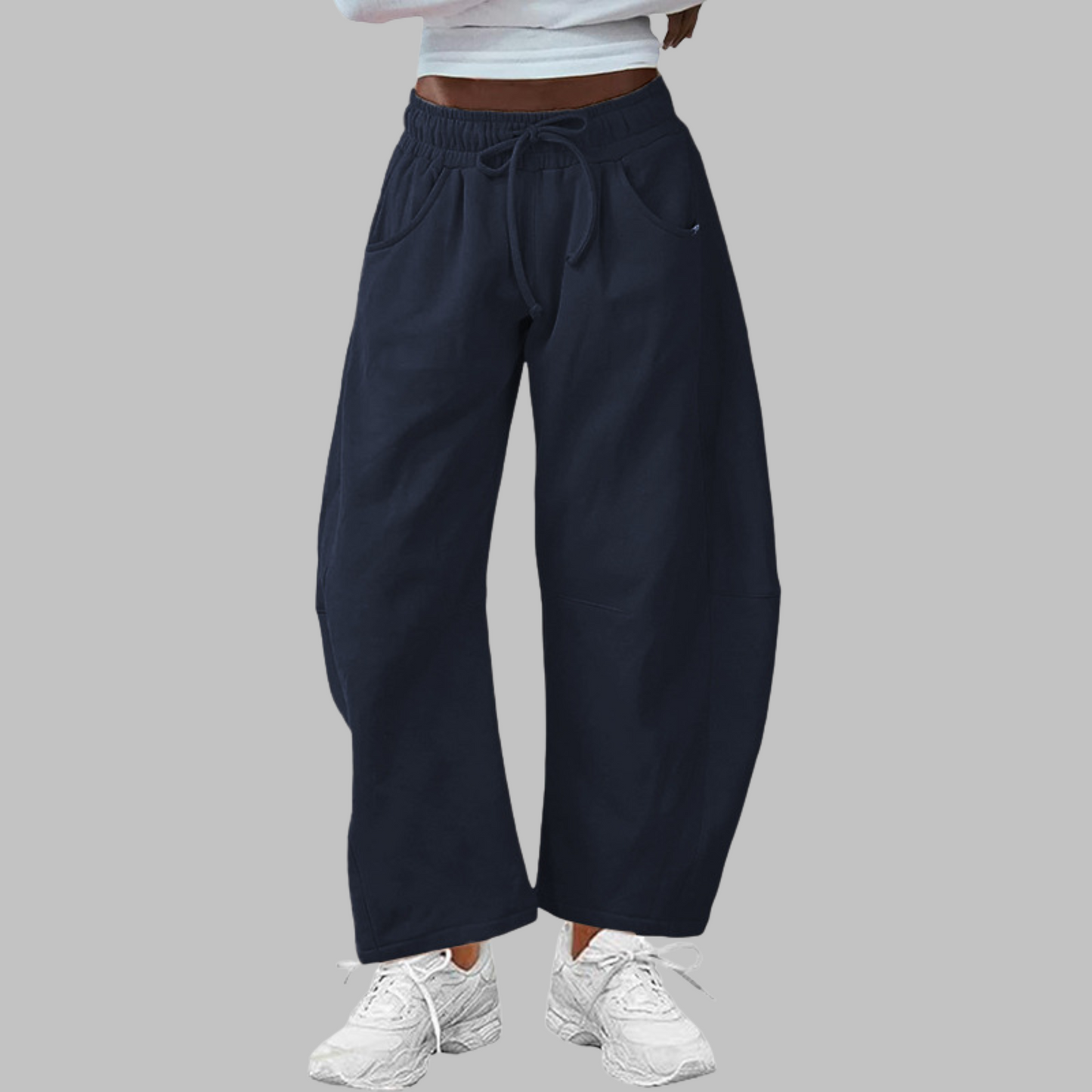 Digma - Casual Drawstring Barrel Leg Sweat Pants