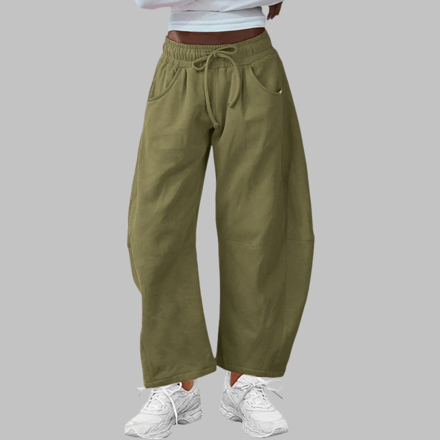 Digma - Casual Drawstring Barrel Leg Sweat Pants