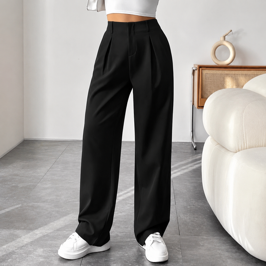 Turni - Casual High Waist Wide Leg Pants