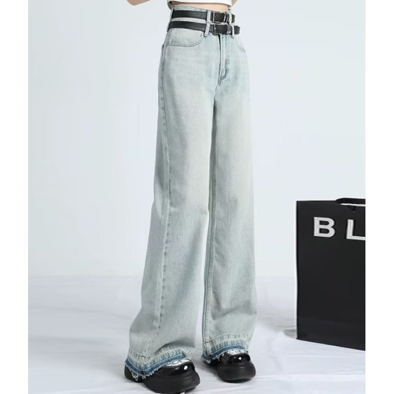 Mavina – Summer Loose Fit Hem Jeans