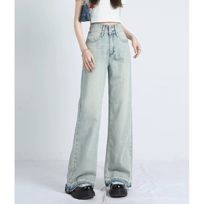 Mavina – Summer Loose Fit Hem Jeans