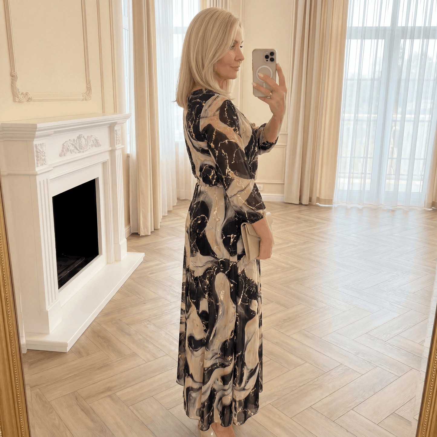 Susan – Printed Chiffon Maxi Dress